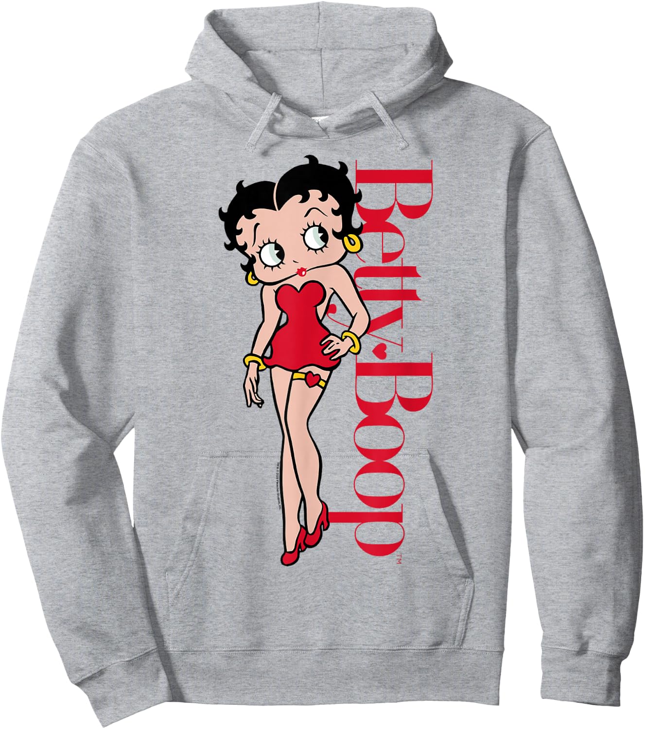 Betty Boop Vertical Text Portrait Hoodie - Hoodie | Ash