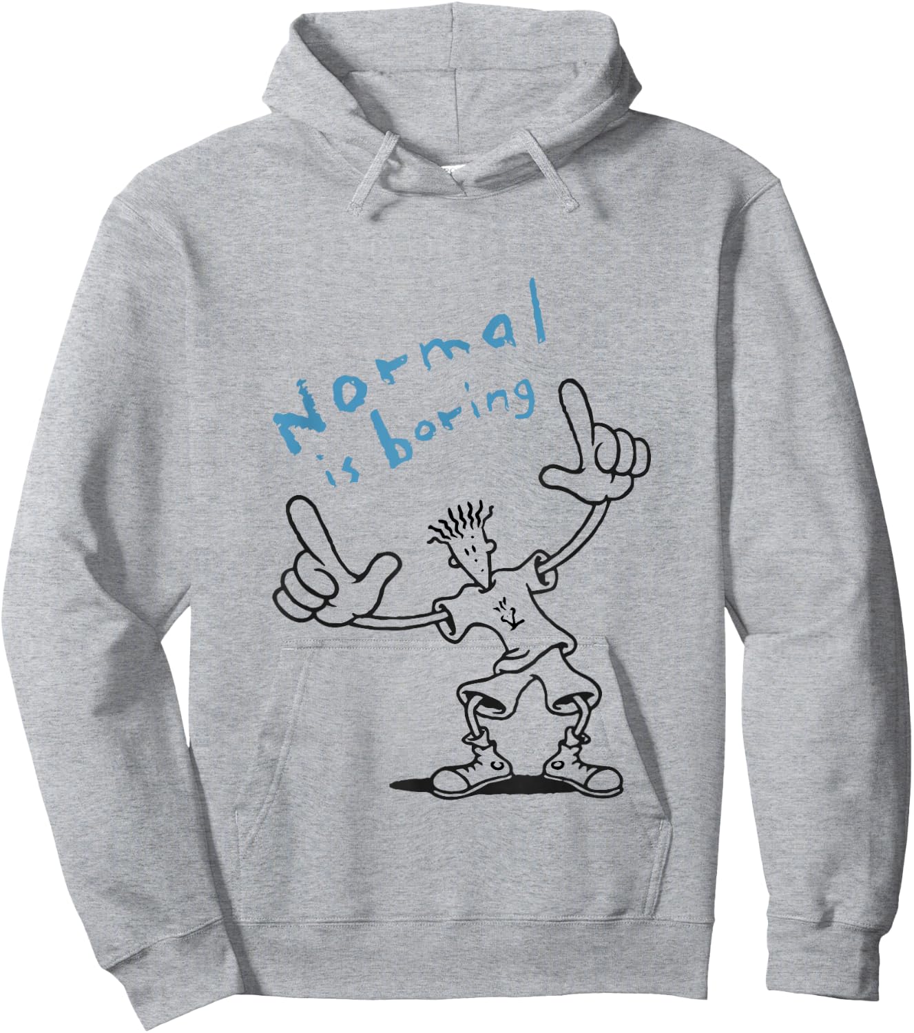 Fido Dido Points Normal Is Boring Hoodie - Hoodie | Ash