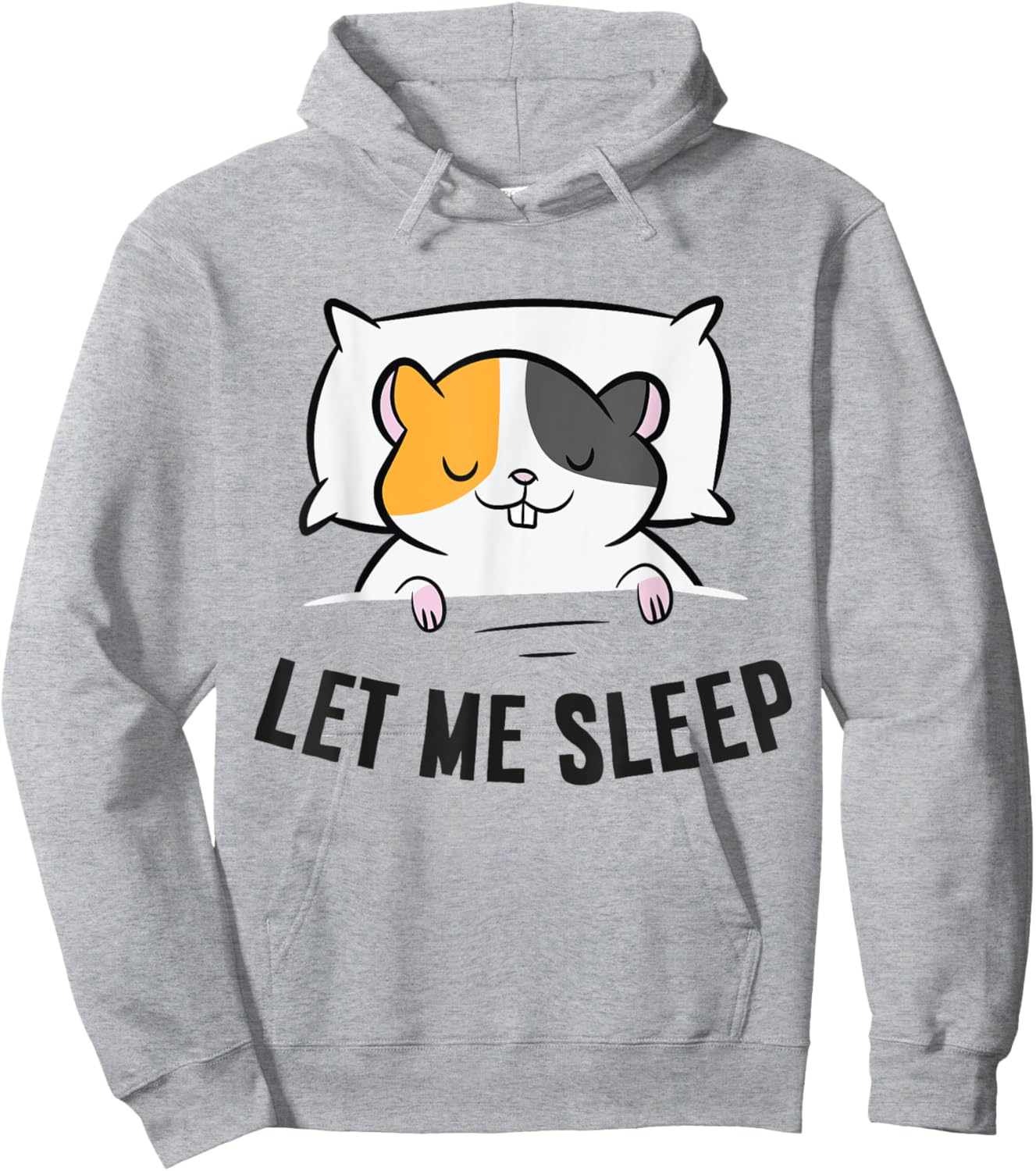 Tired Hamster Let Me Sleep Funny Hamster Pajama Hoodie - Hoodie | Ash