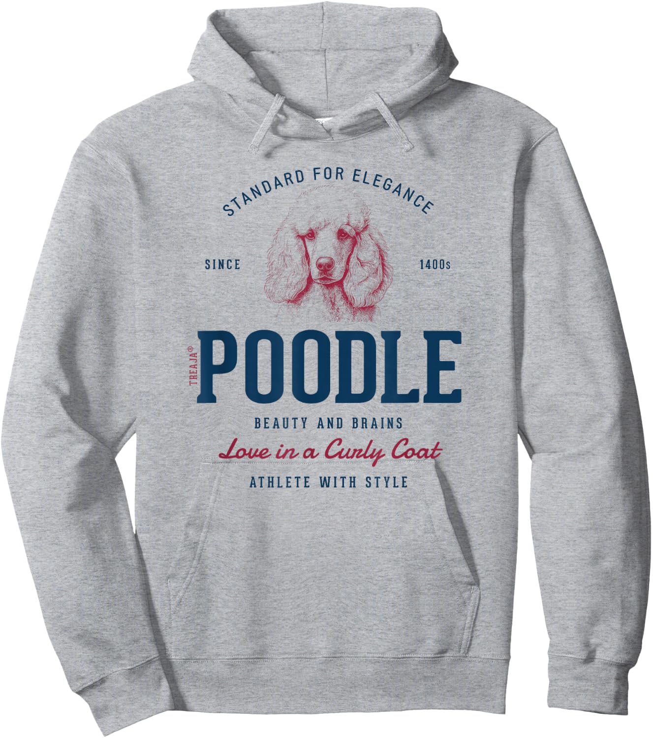 Retro Styled Vintage Poodle Hoodie - Hoodie | Ash