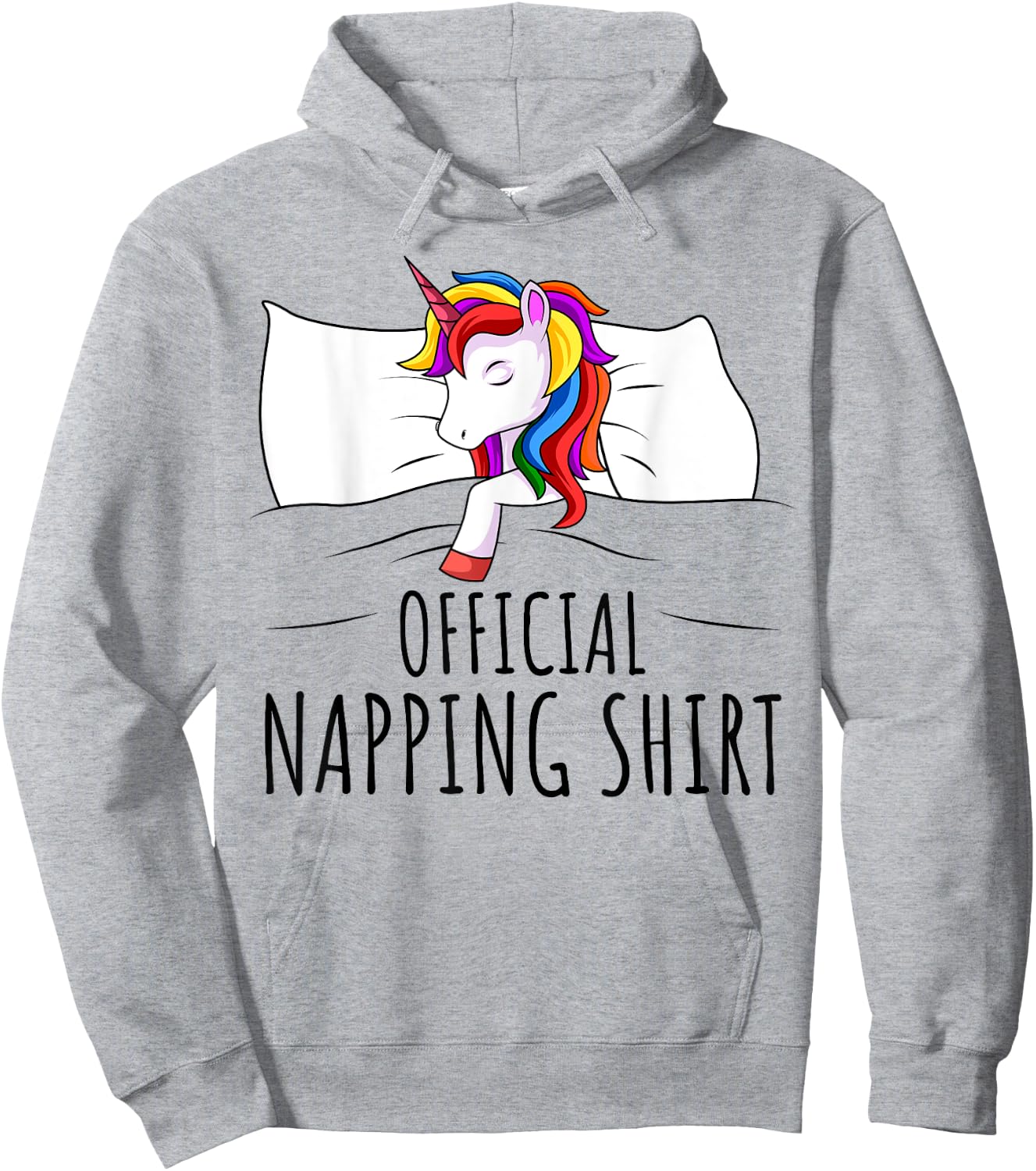 Sleeping Unicorn Girls Women Official Napping Hoodie - Hoodie | Ash