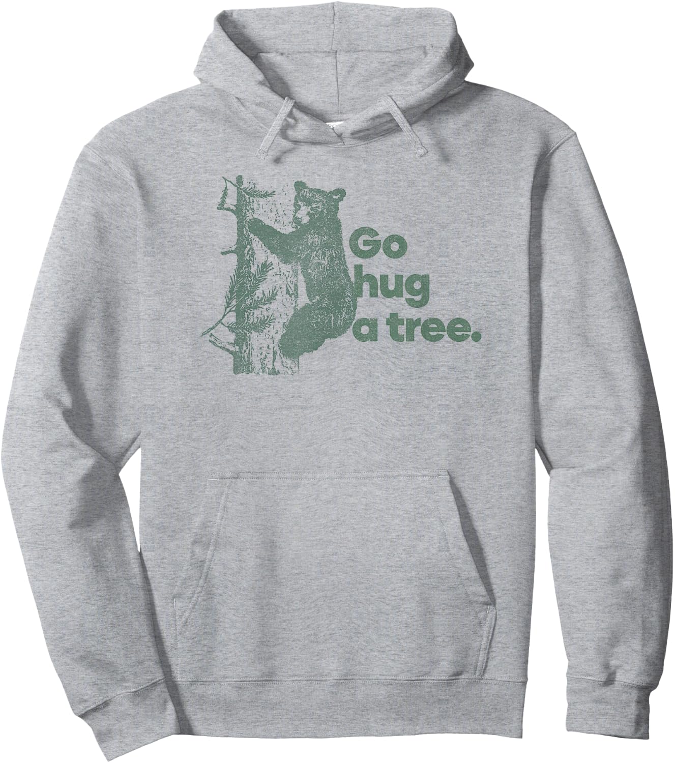 Trendy Go Hug A Tree Climbing Bear Cub Hoodie - Hoodie | Ash