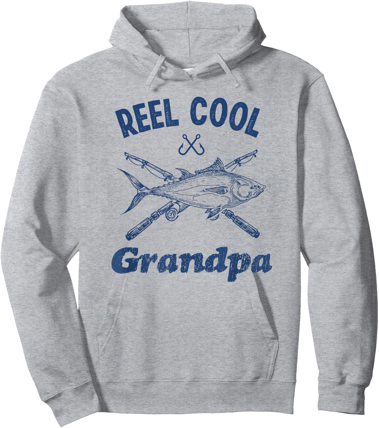 Reel Cool Grandpa Fishing Vintage Hoodie - Hoodie | Ash