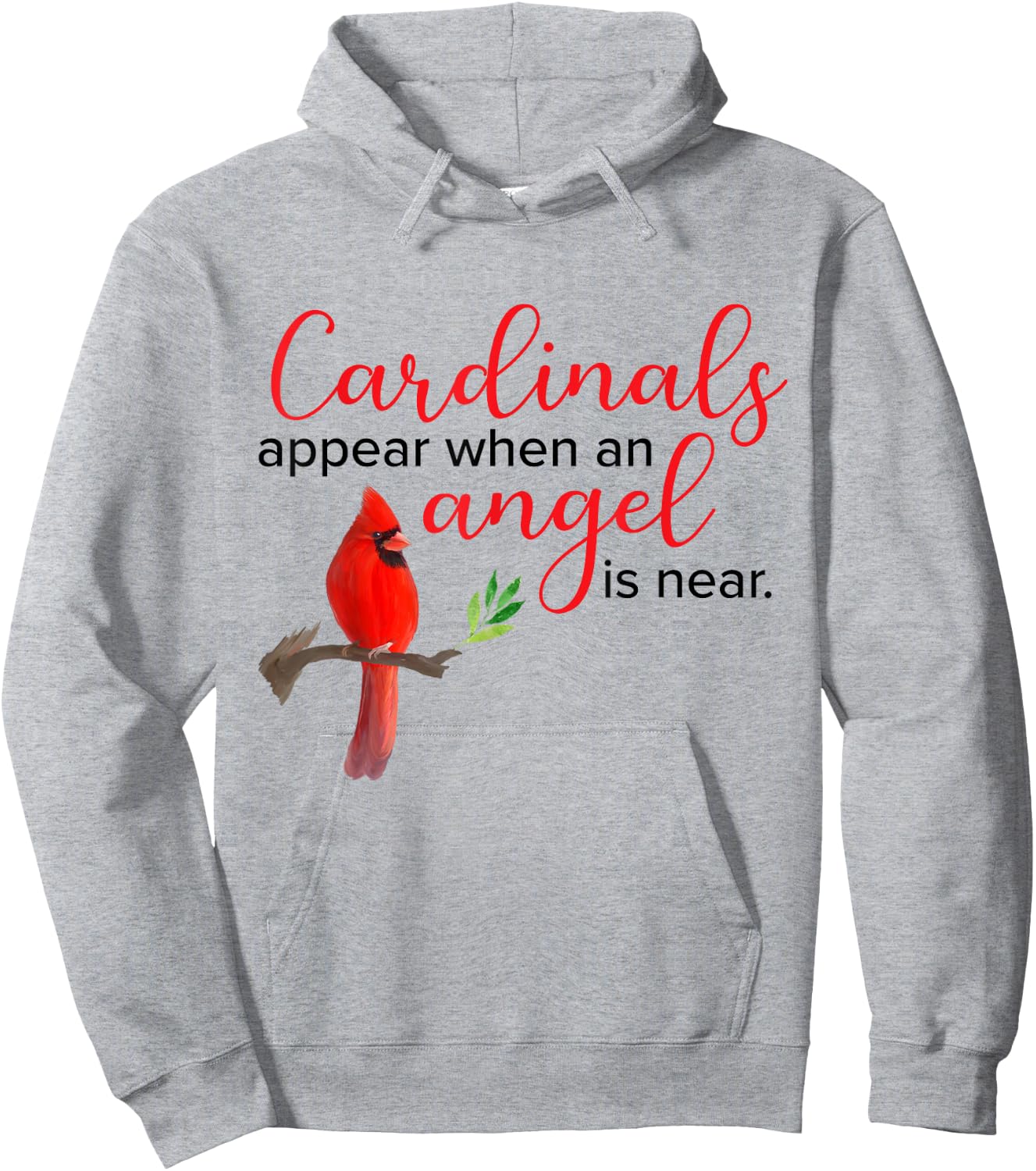 Red Cardinal Bird Angel Memorial Love Design Hoodie - Hoodie | Ash