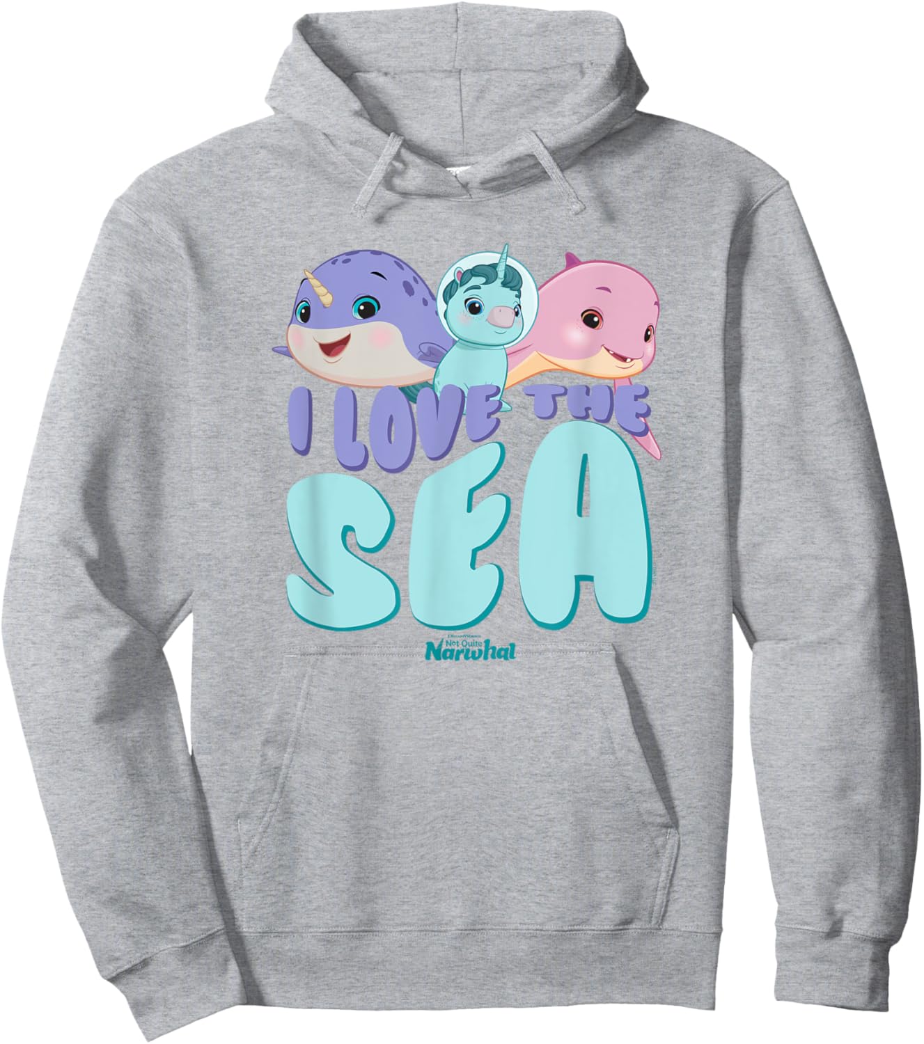 DreamWorks Not Quite Narwhal I Love the Sea Hoodie - Hoodie | Ash