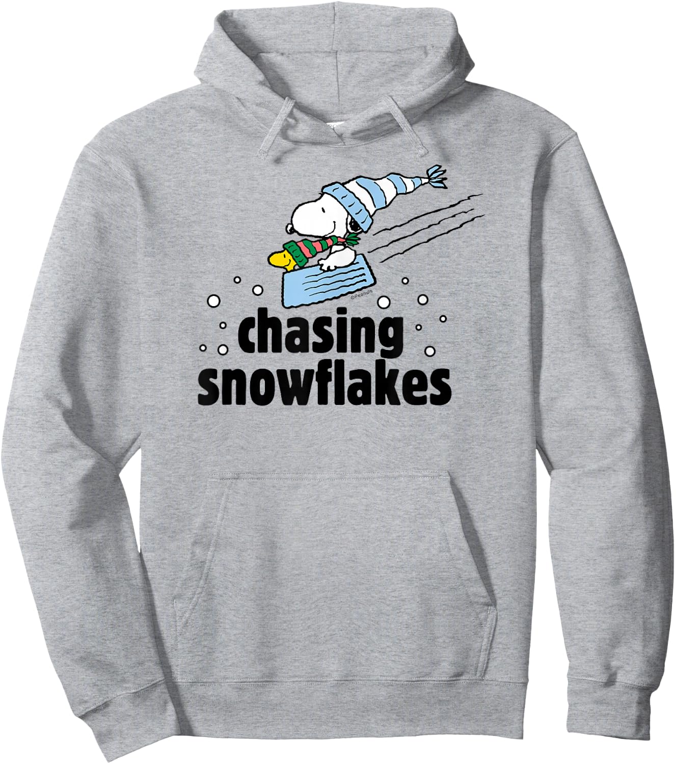 Peanuts - Chasing Snowflakes Hoodie - Hoodie | Ash