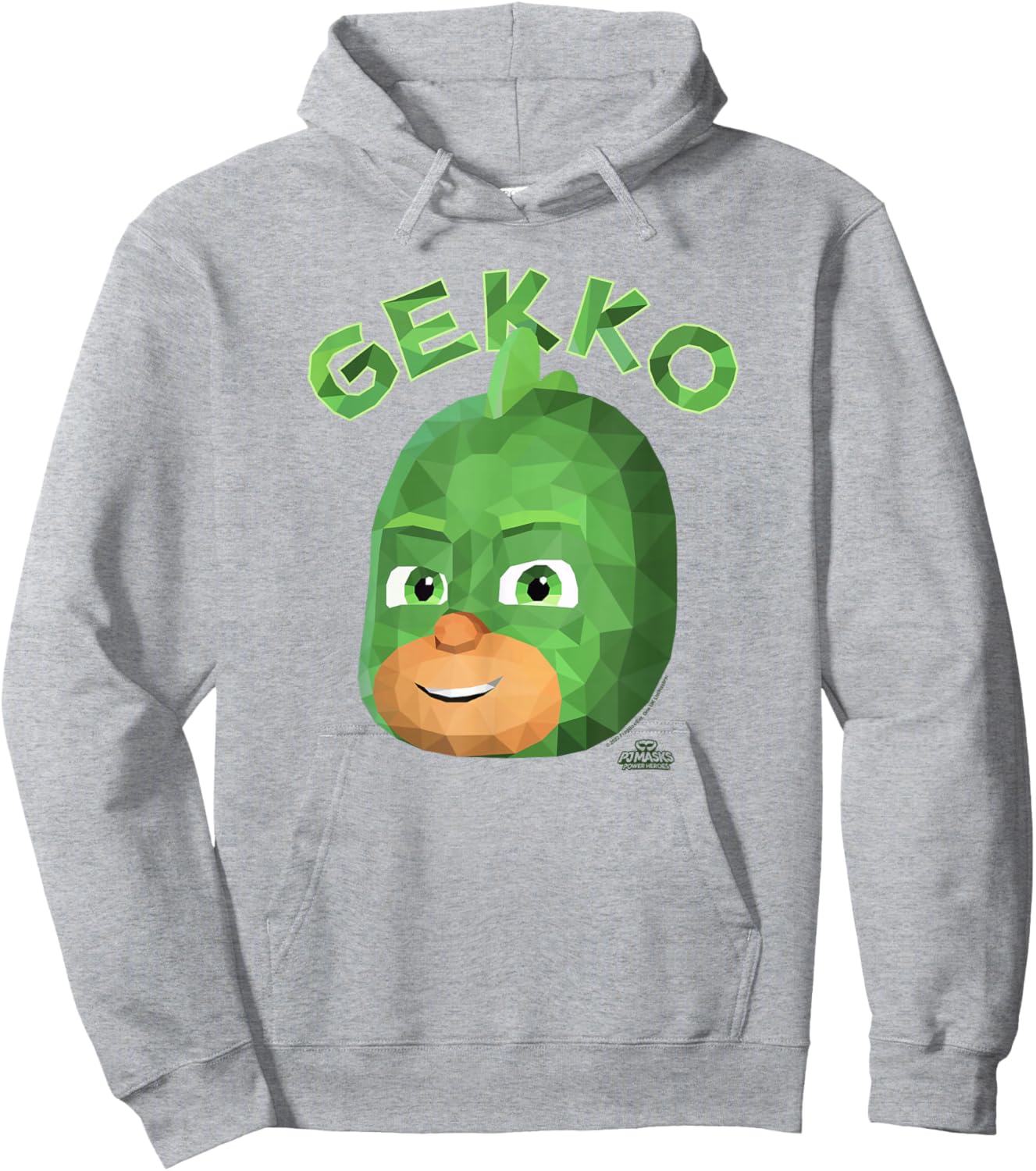 PJ Masks Gekko Power Hero Big Face Art Logo Hoodie - Hoodie | Ash