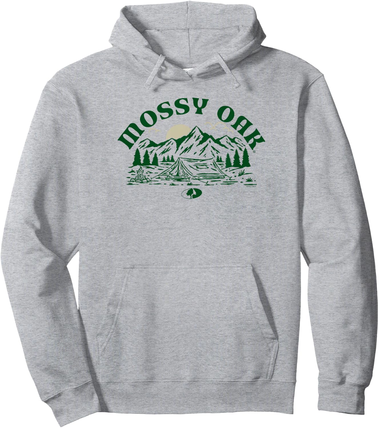 Mossy Oak Camping Retro Mountain Landscape Logo Hoodie - Hoodie | Ash