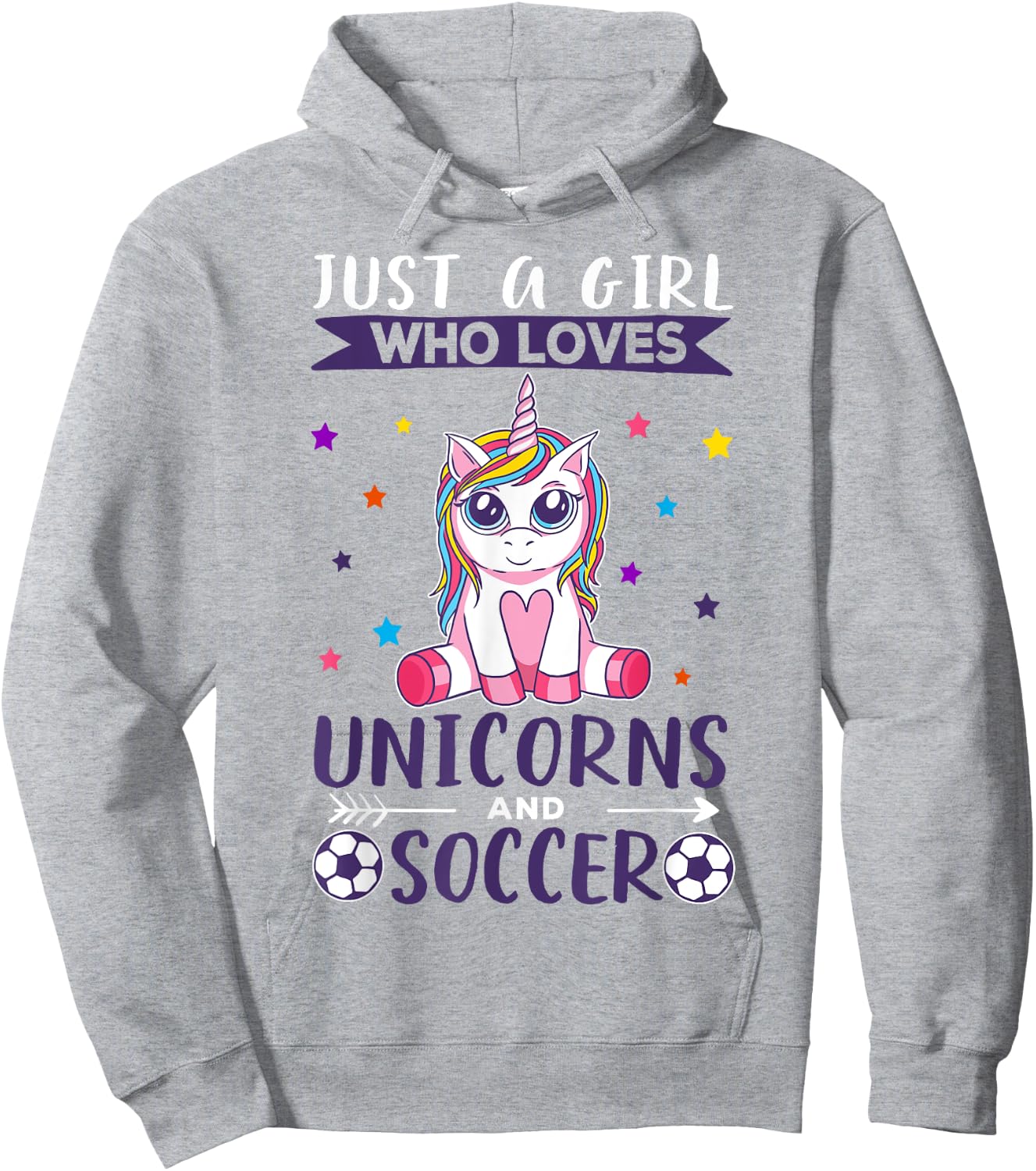 Just A Girl Who Loves Unicorns And Soccer Hoodie - Hoodie | Ash