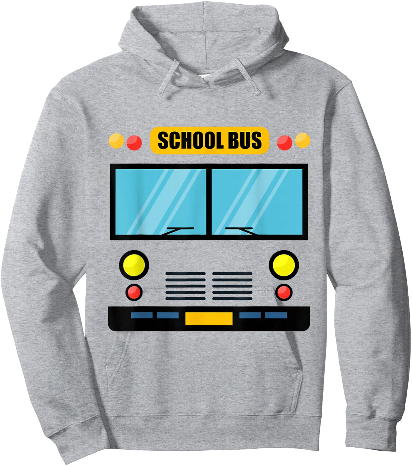 School Bus Costume Cool Easy Vehicle Halloween Hoodie - Hoodie | Ash