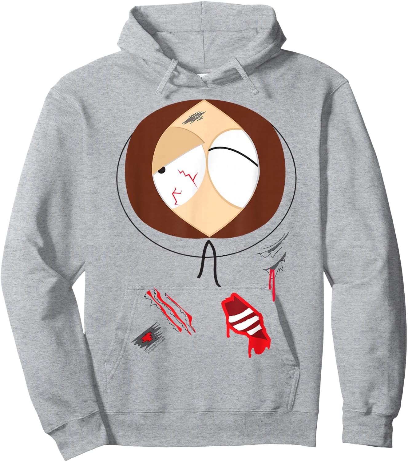 South Park Kenny Injured Face Hoodie - Hoodie | Ash