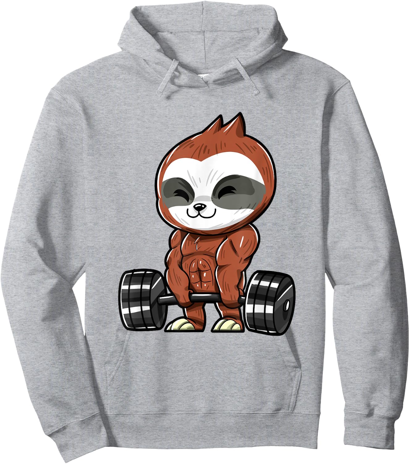 Funny Workout Gym Sloth Fitness Bodybuilding Hoodie - Hoodie | Ash