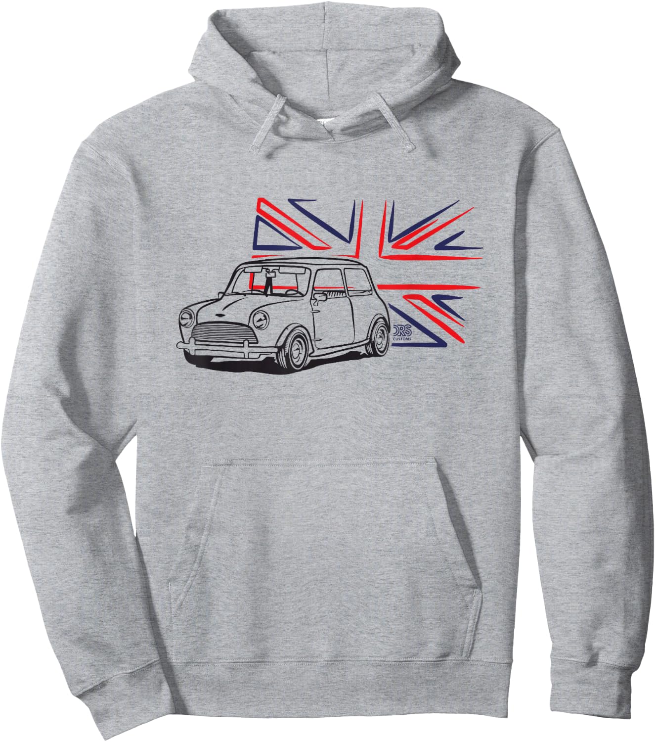 Classic Mini Austin Union Jack Hoodie - Hoodie | Ash