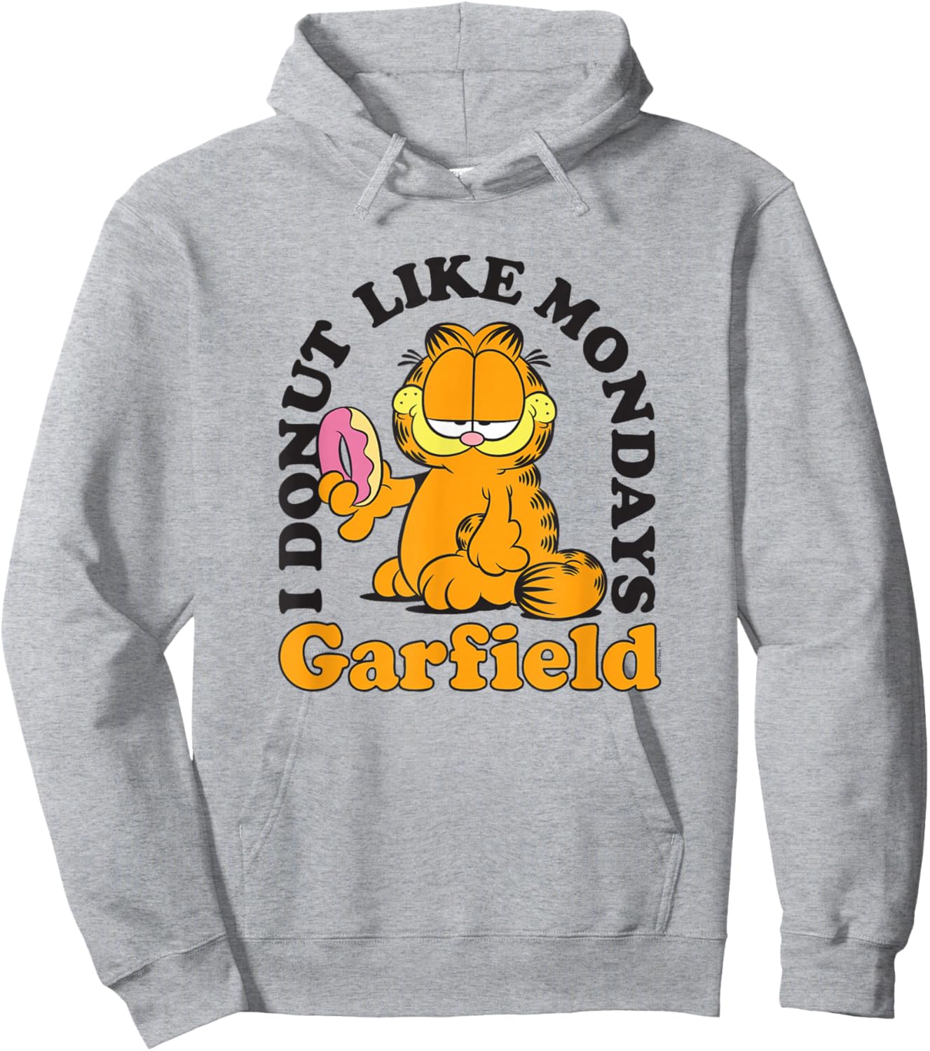 Garfield I Donut Like Mondays Cartoon Cat Hoodie - Hoodie | Ash