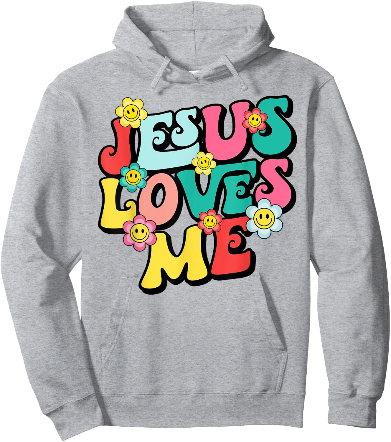 Jesus Loves Me Retro Vintage Groovy Style Men Hoodie - Hoodie | Ash