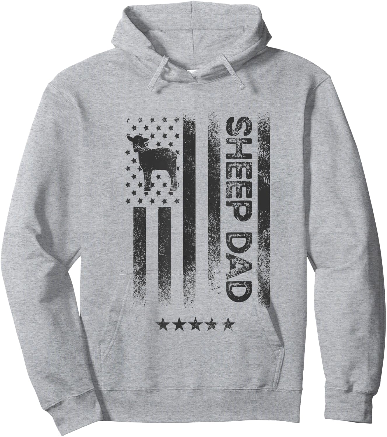 USA American Flag - Sheep Dad Women Men Hoodie - Hoodie | Ash