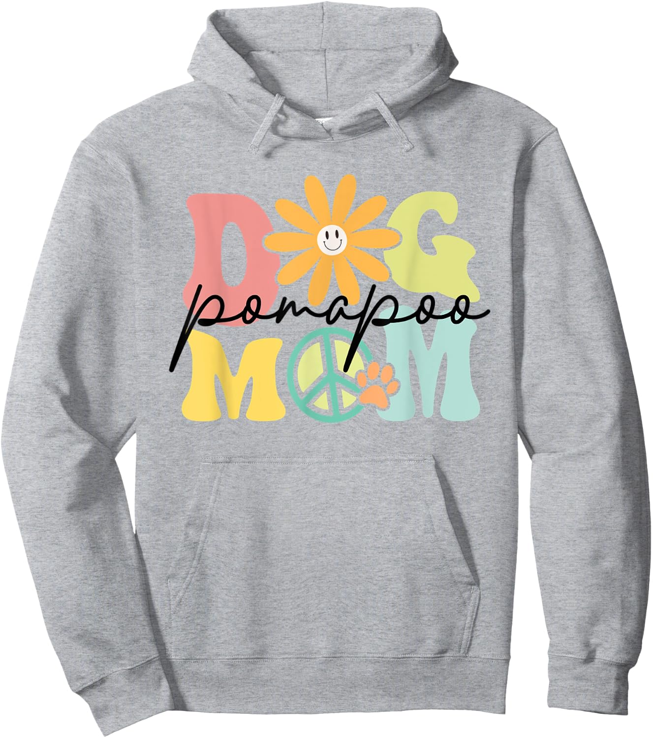 Pomapoo Groovy Dog Mom Women Pet Lover Hoodie - Hoodie | Ash