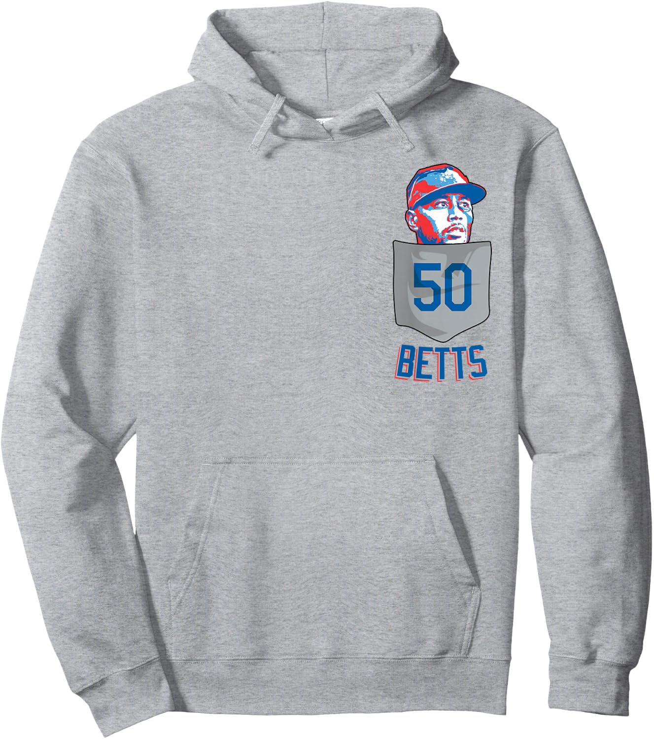 Mookie Betts Los Angeles Baseball Pocket MLBPA Hoodie - Hoodie | Ash