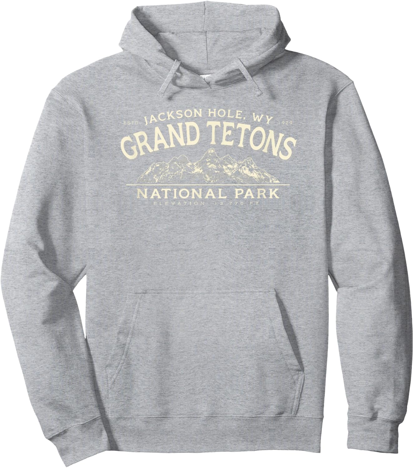 Grand Teton National Park Mountains Graphic Hoodie - Hoodie | Ash