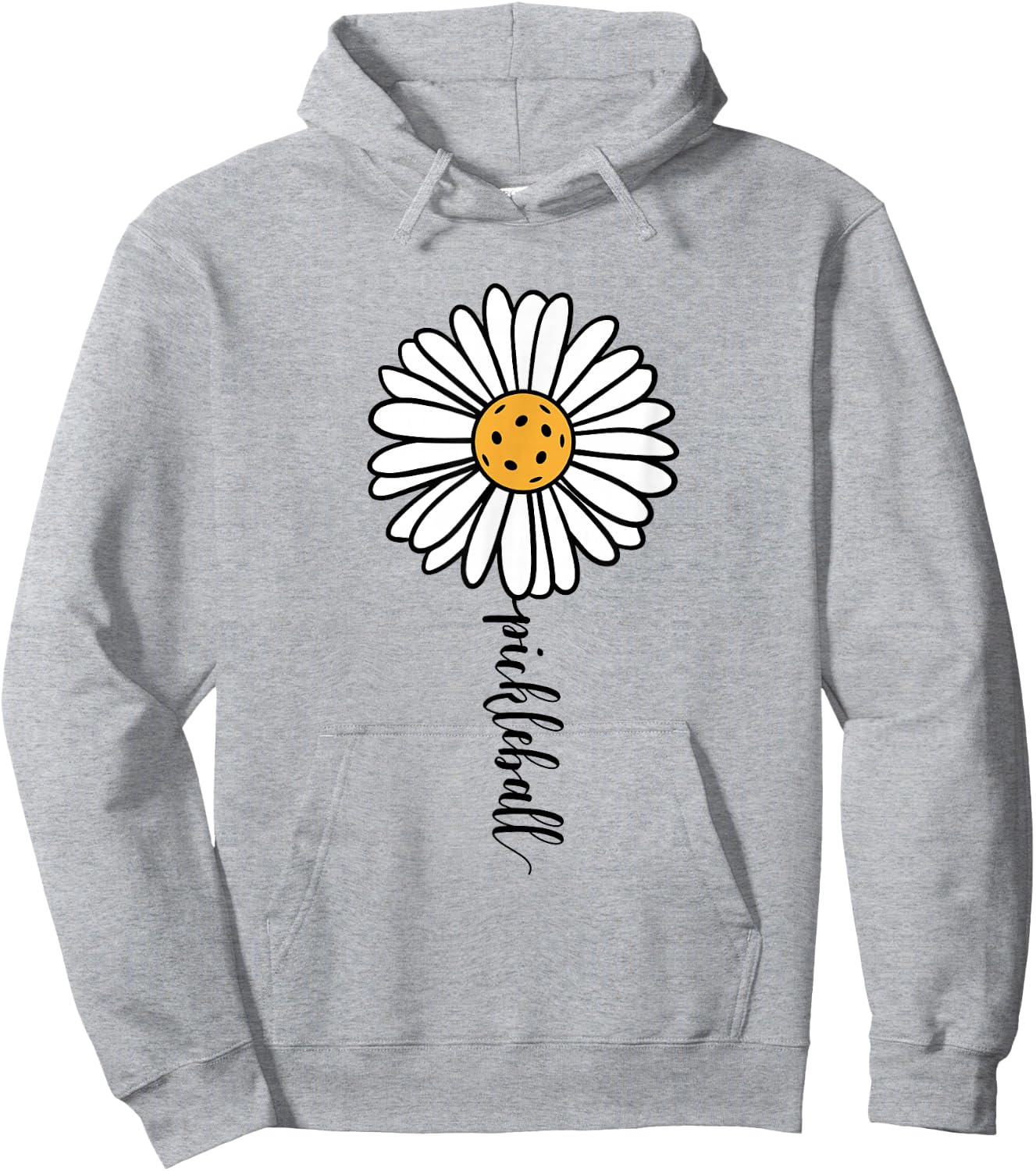 Pickleball Daisy Flower Hoodie - Hoodie | Ash