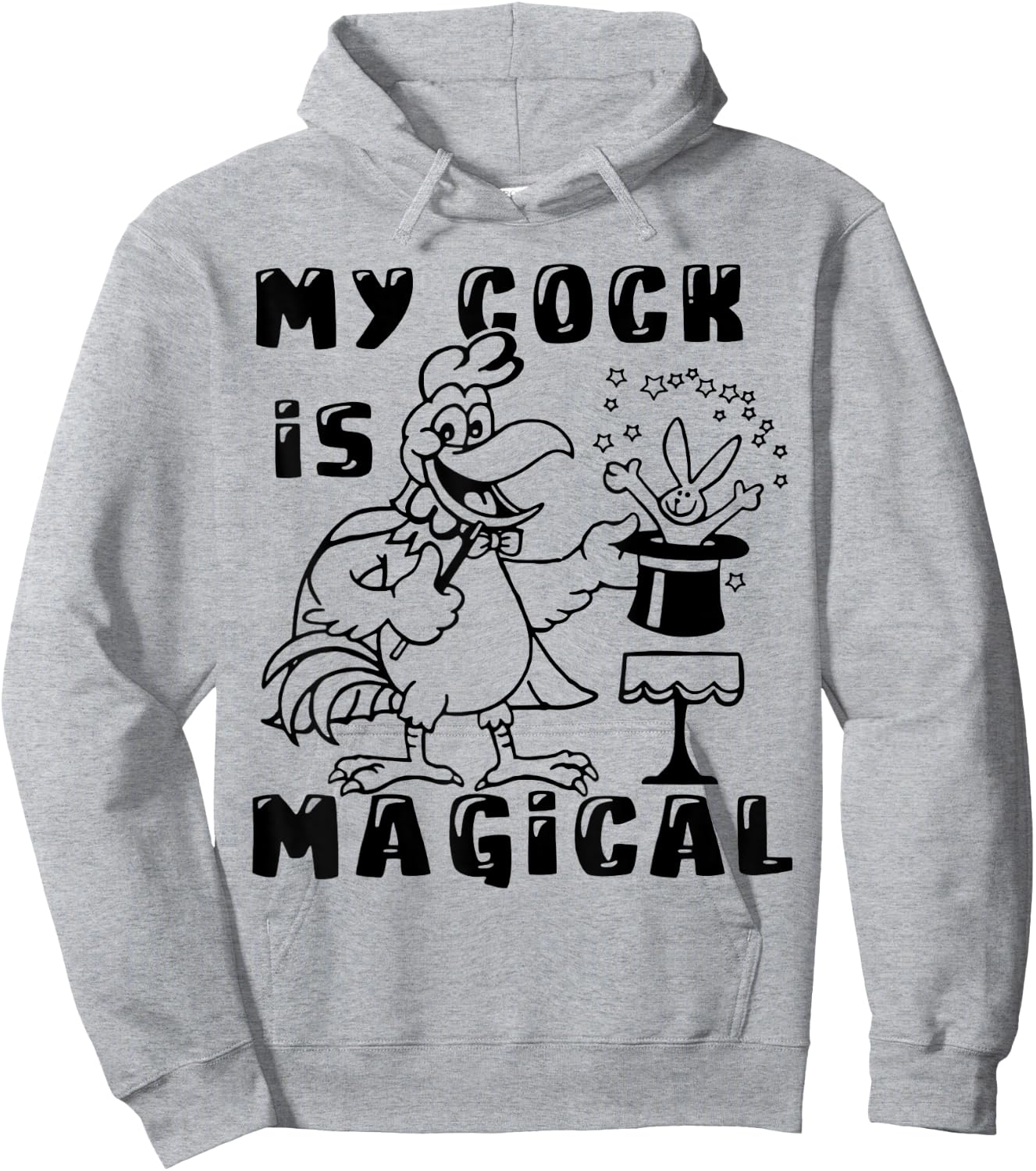 Funny Chicken - My Cock Is Magical Hoodie - Hoodie | Ash