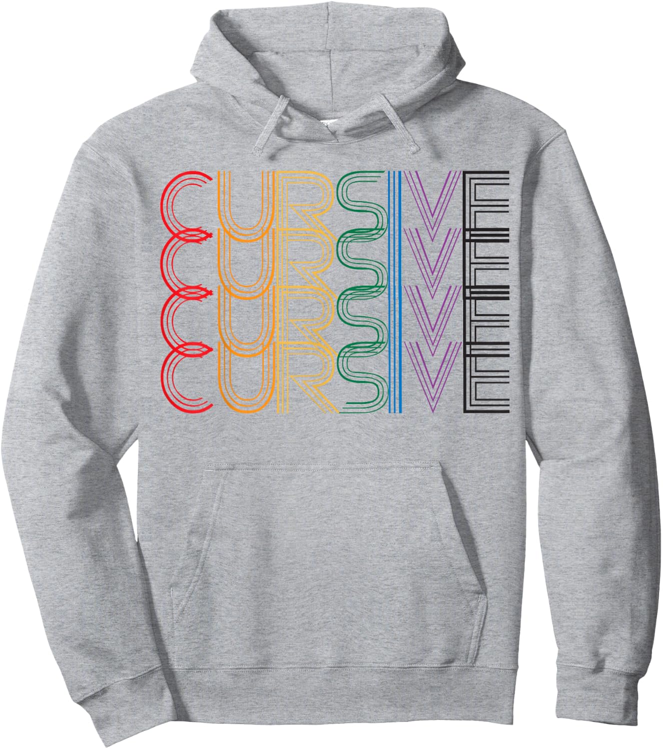 Cursive - Rainbow Hoodie - Hoodie | Ash