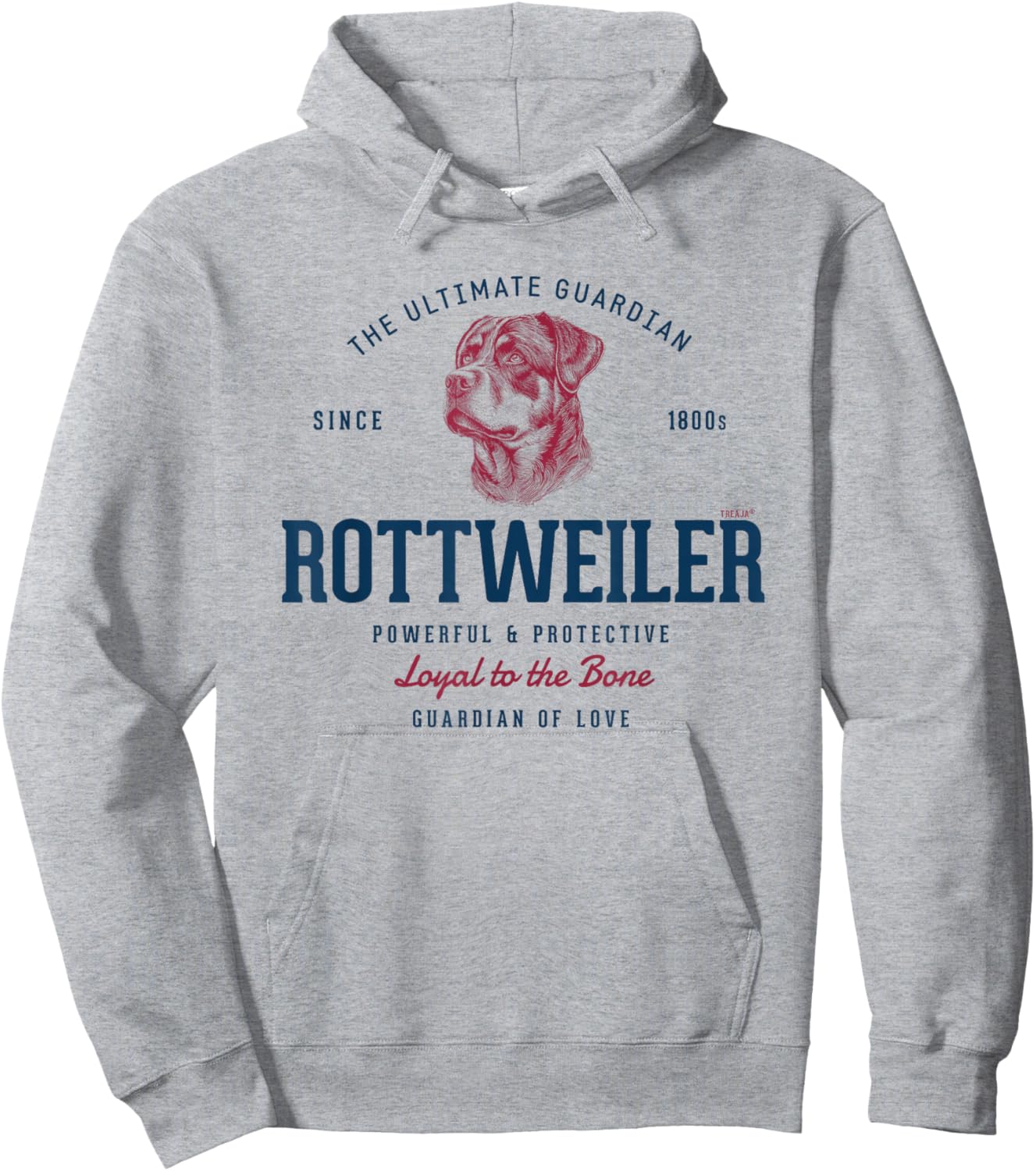 Retro Styled Vintage Rottweiler Hoodie - Hoodie | Ash