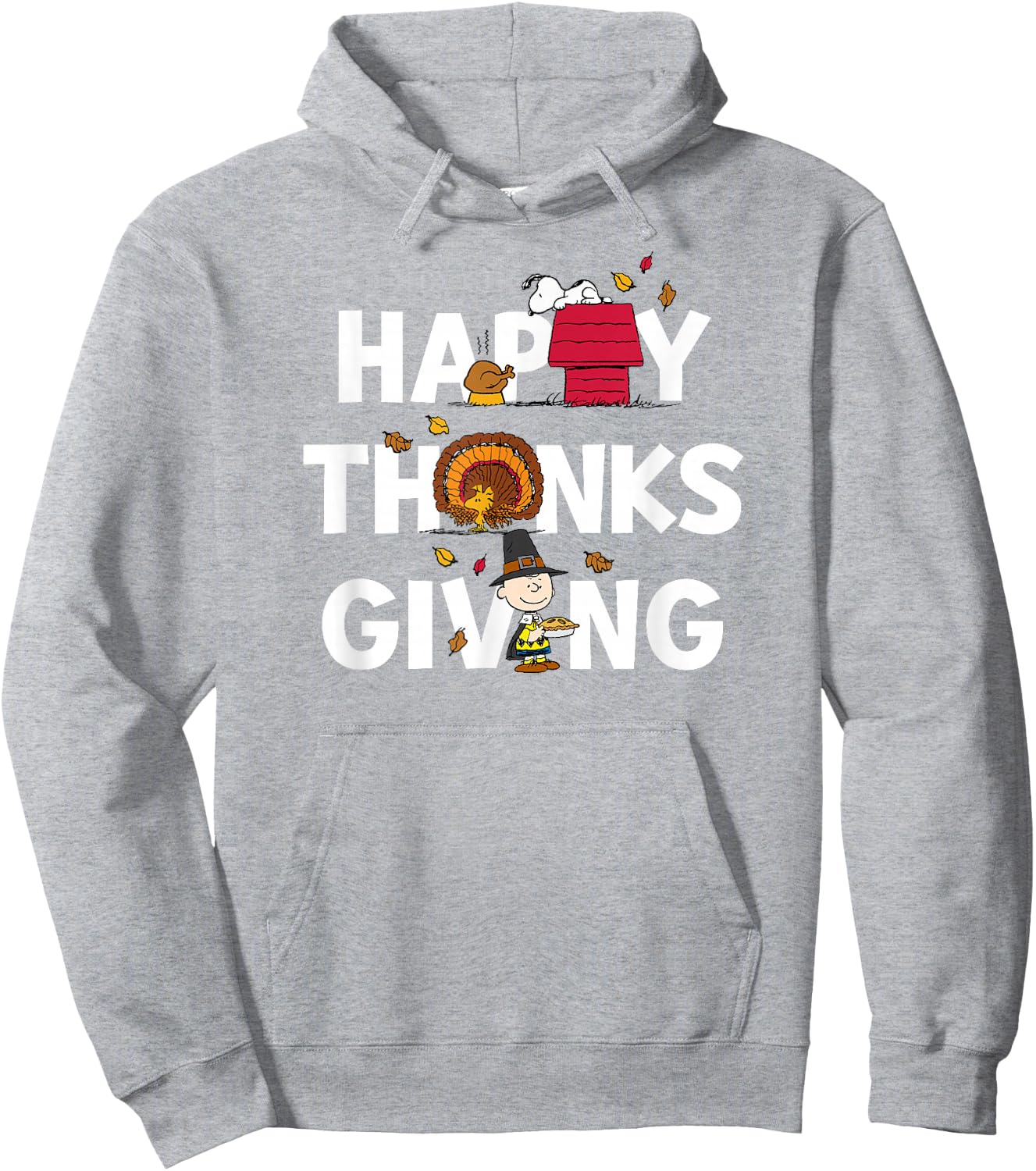 Peanuts - Happy Thanksgiving Icons Hoodie - Hoodie | Ash