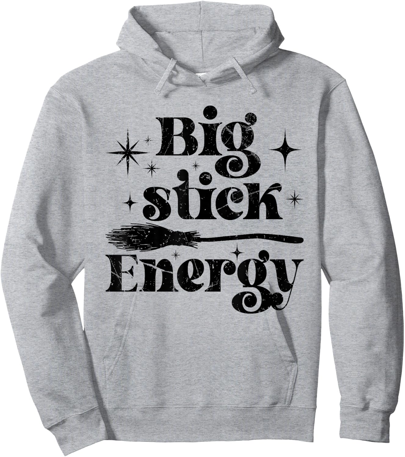 Big Stick Energy Broom Witch Magical Halloween Hoodie - Hoodie | Ash
