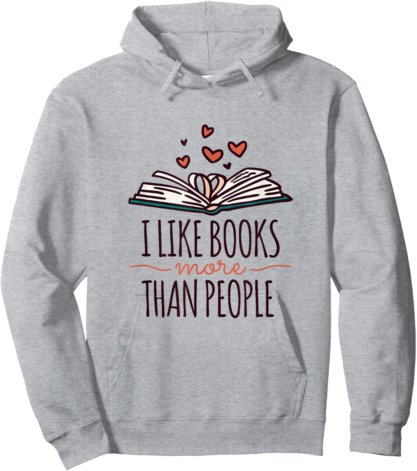 I Like Books More Than People Hoodie - Hoodie | Ash