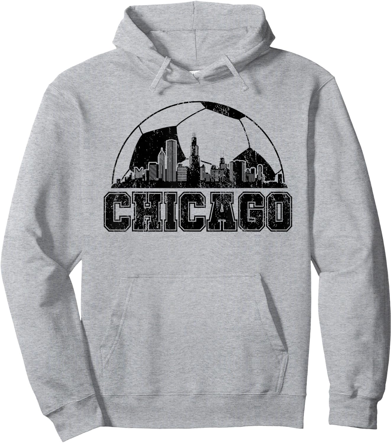 Chicago Skyline Soccer Lover Hoodie - Hoodie | Ash