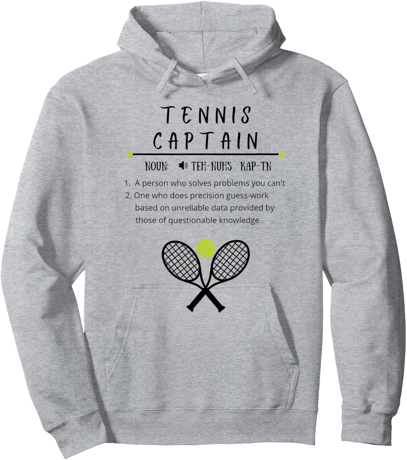 Tennis Captain, Funny, Sports, Tennis Hoodie - Hoodie | Ash