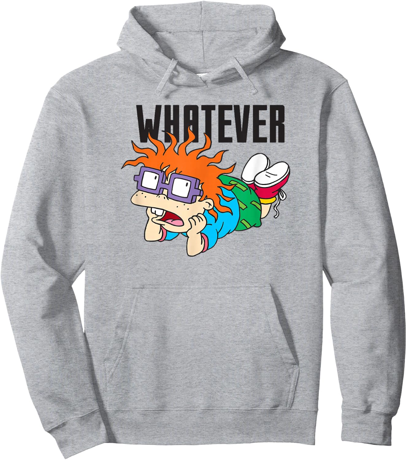 Rugrats Whatever Annoyed Chuckie Dark Portrait Hoodie - Hoodie | Ash