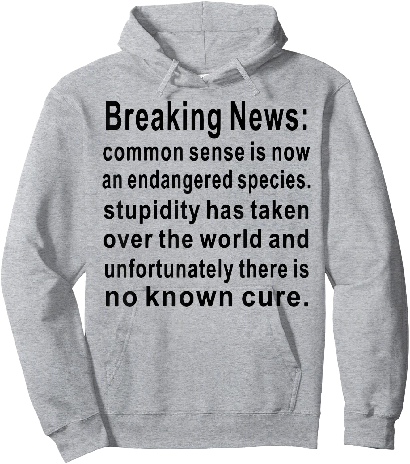 Breaking News Common Sense Hoodie - Hoodie | Ash