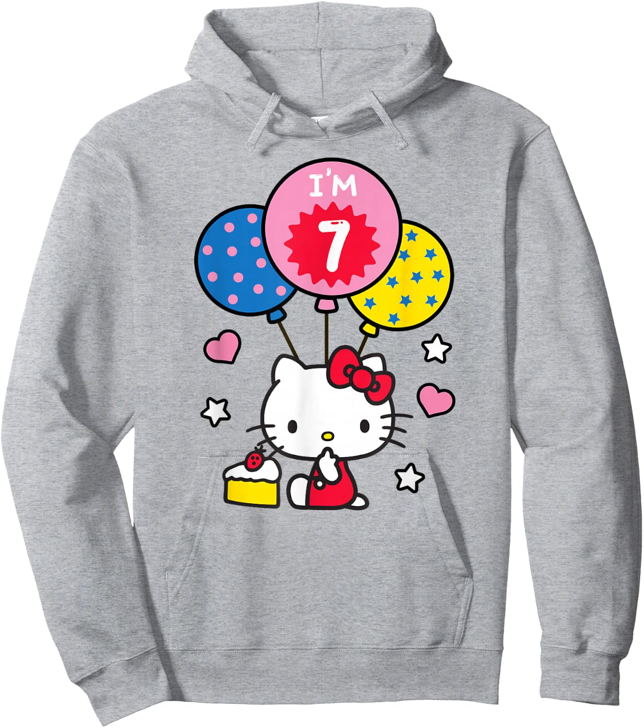 Hello Kitty I'm 7 Birthday Hoodie - Hoodie | Ash