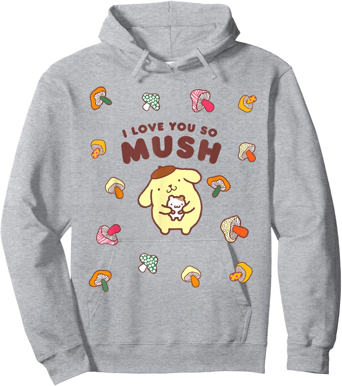 Pompompurin I Love You So Mush Fall Mushroom Hoodie - Hoodie | Ash
