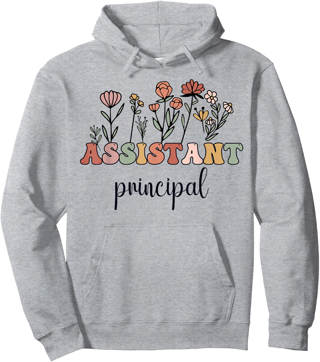 Assistant Principal Wildflower Groovy Women Hoodie - Hoodie | Ash