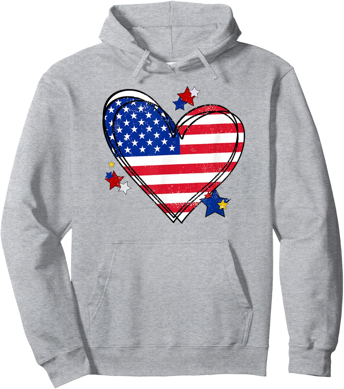 USA Heart Flag Hoodie - Hoodie | Ash