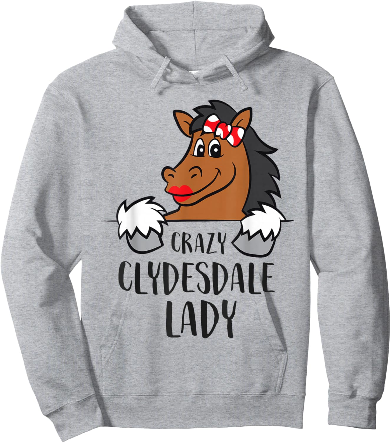 Crazy Clydesdale Lady Women Clydesdale Horse Hoodie - Hoodie | Ash