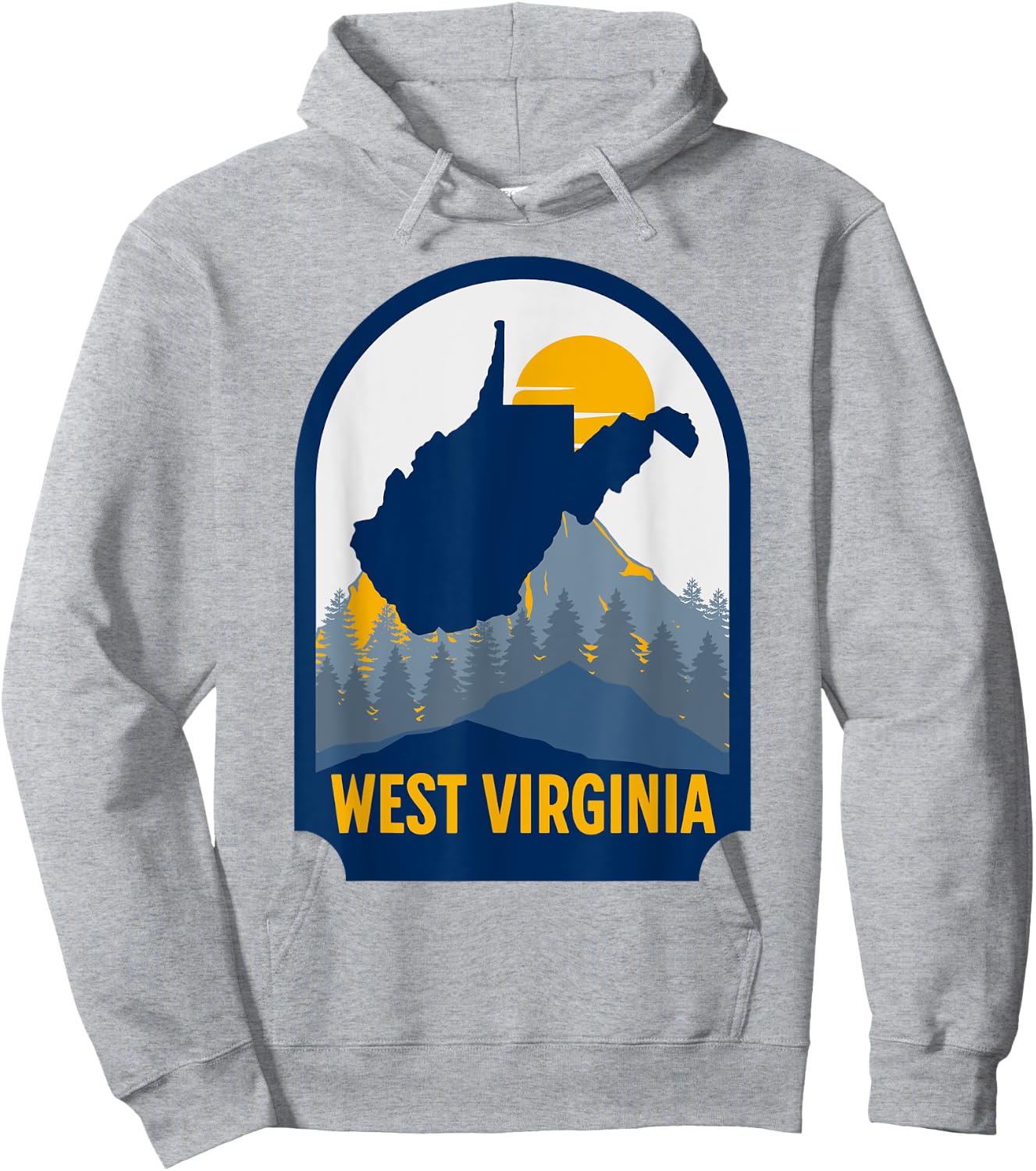West Virginia Map Home Hoodie - Hoodie | Ash