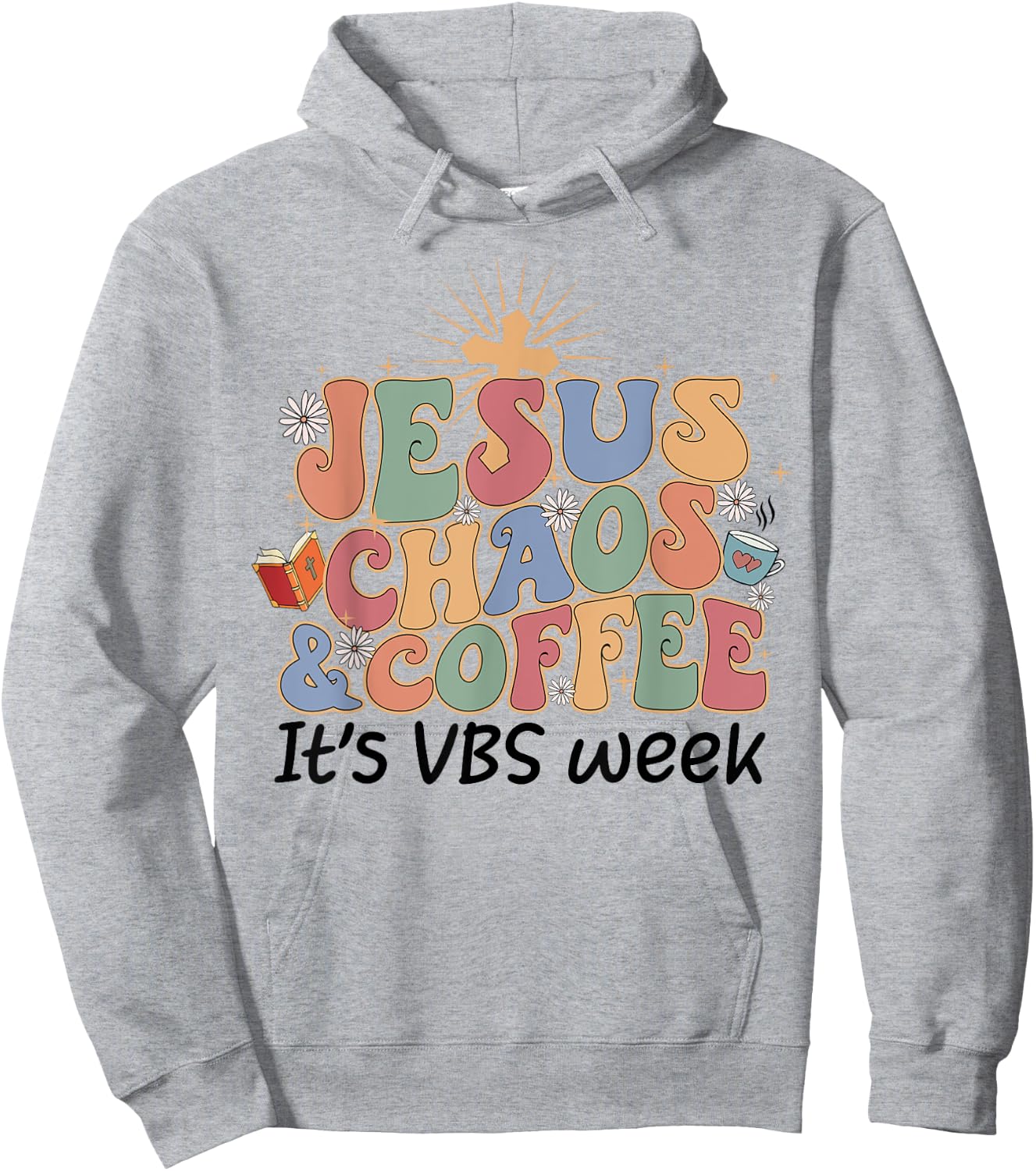 Jesus Chaos and Coffee VBS Crew 2023 Hoodie - Hoodie | Ash