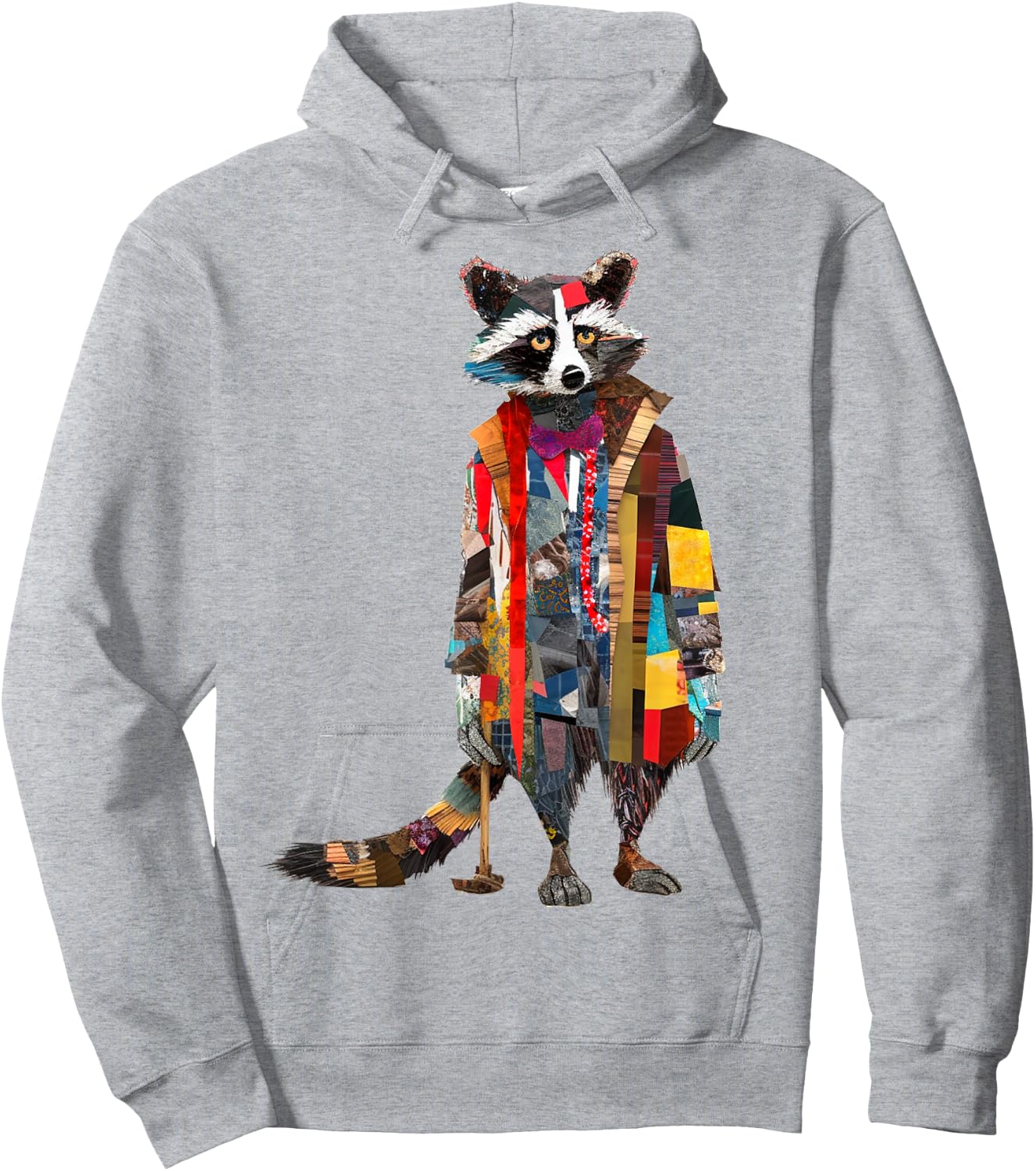 Raccoon Colorful Artwork | Animal Motif Raccoon Hoodie - Hoodie | Ash
