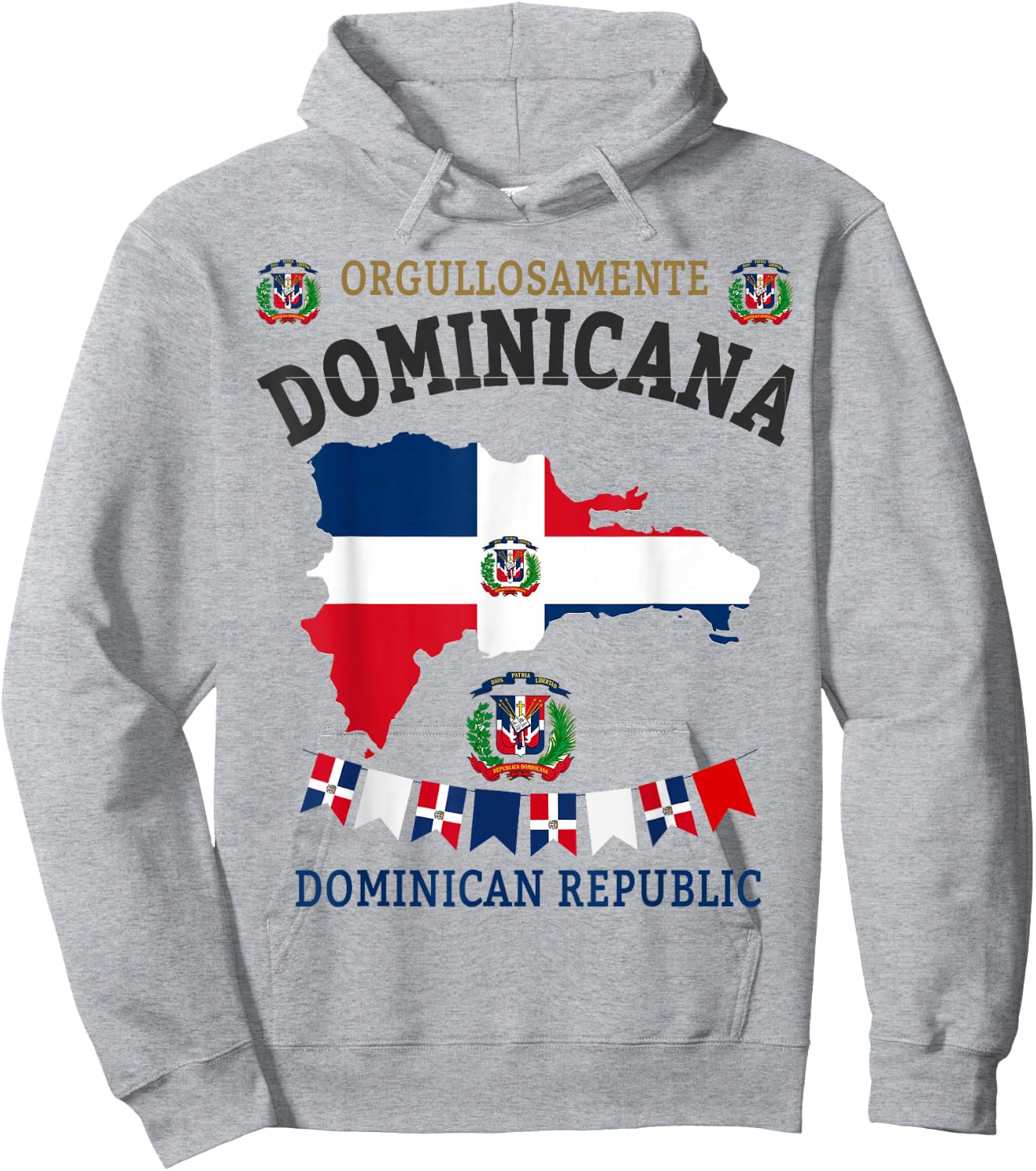 Republica Dominicana & Hispanic Dominican Flag Hoodie - Hoodie | Ash