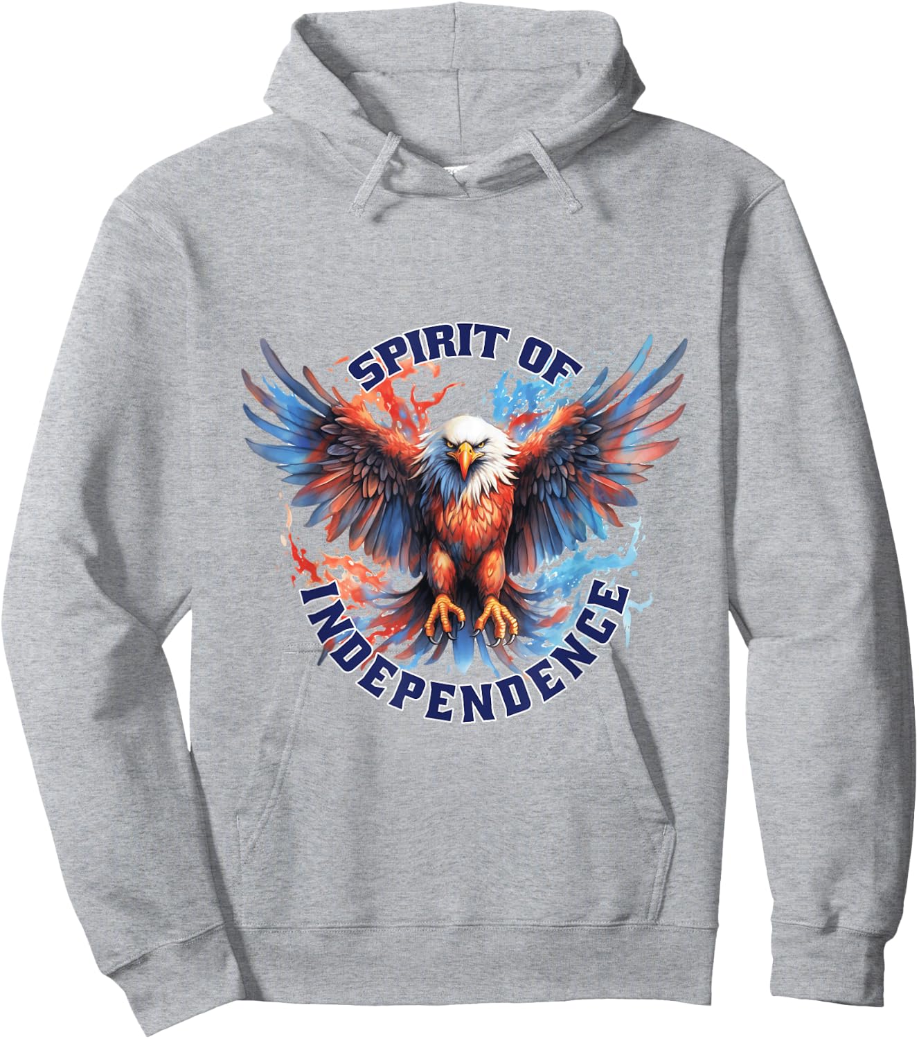 Eagle Bird Flying Illustration Hoodie - Hoodie | Ash