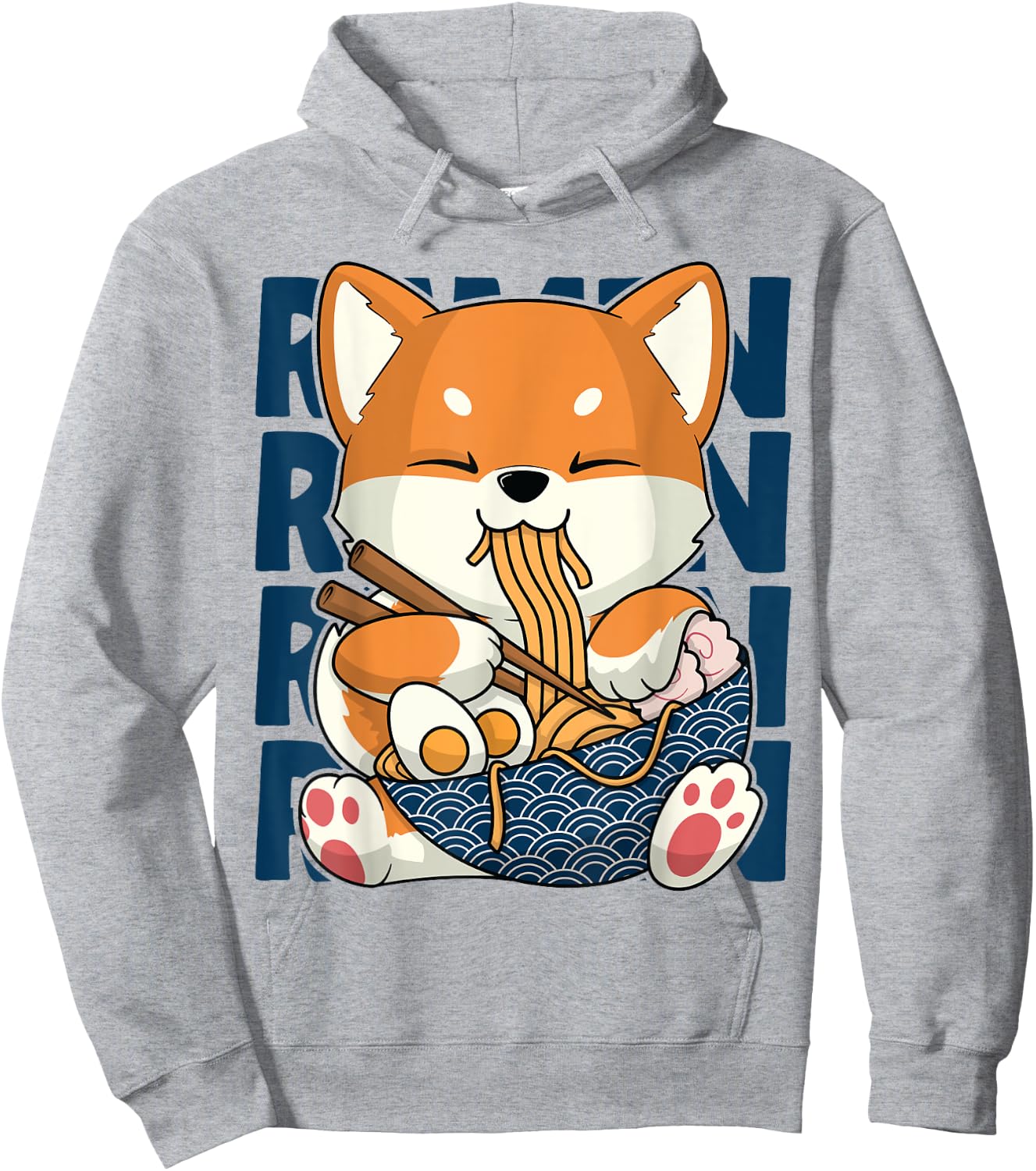 Kawaii Shiba Inu Dog Ramen Japan Corgi Hoodie - Hoodie | Ash