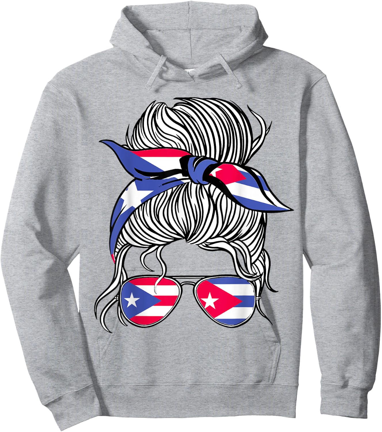 Puerto Rico Flag Cuba Grown Women Girl Country Hoodie - Hoodie | Ash