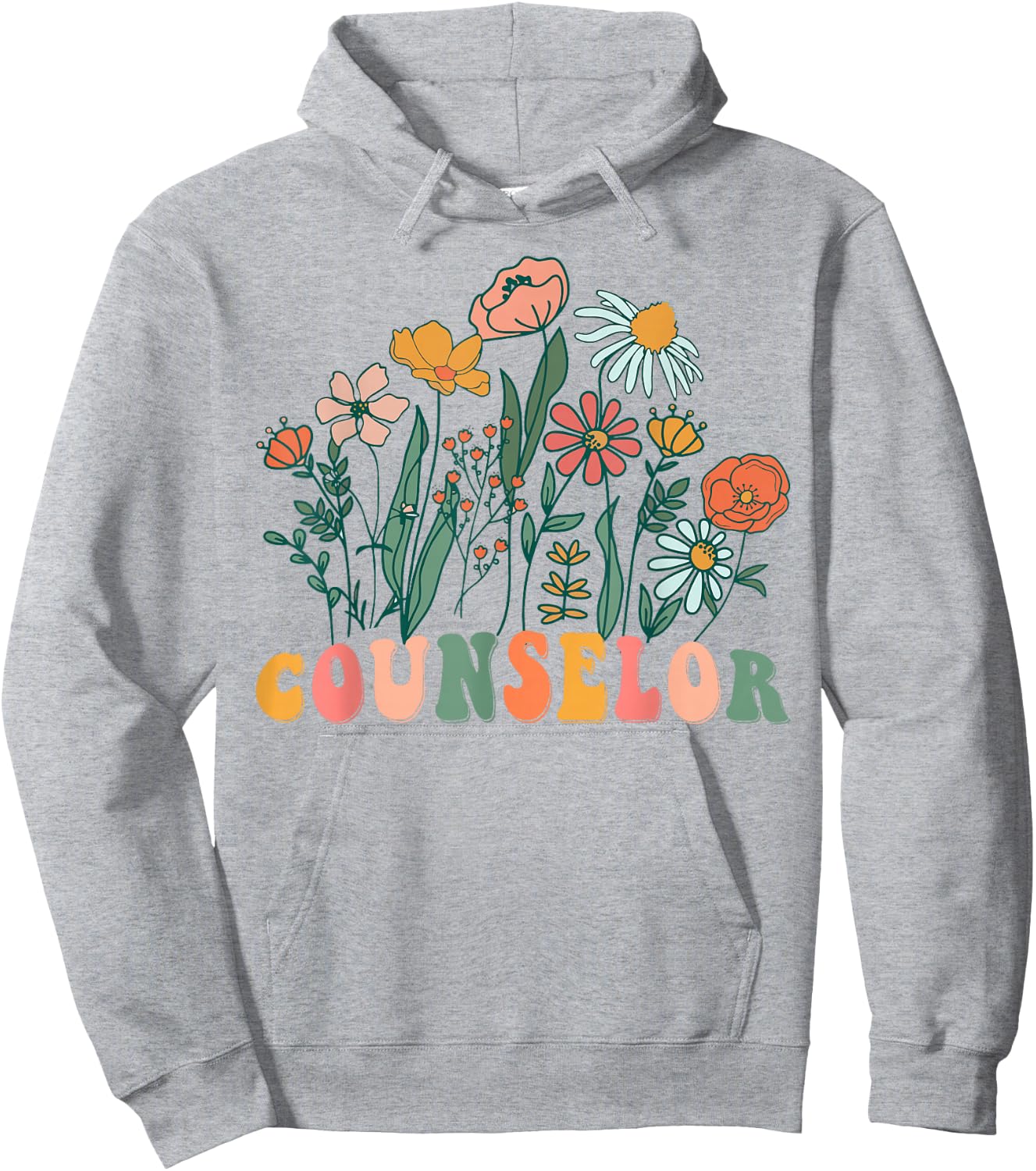 Groovy Wildflower Counselor Hoodie - Hoodie | Ash