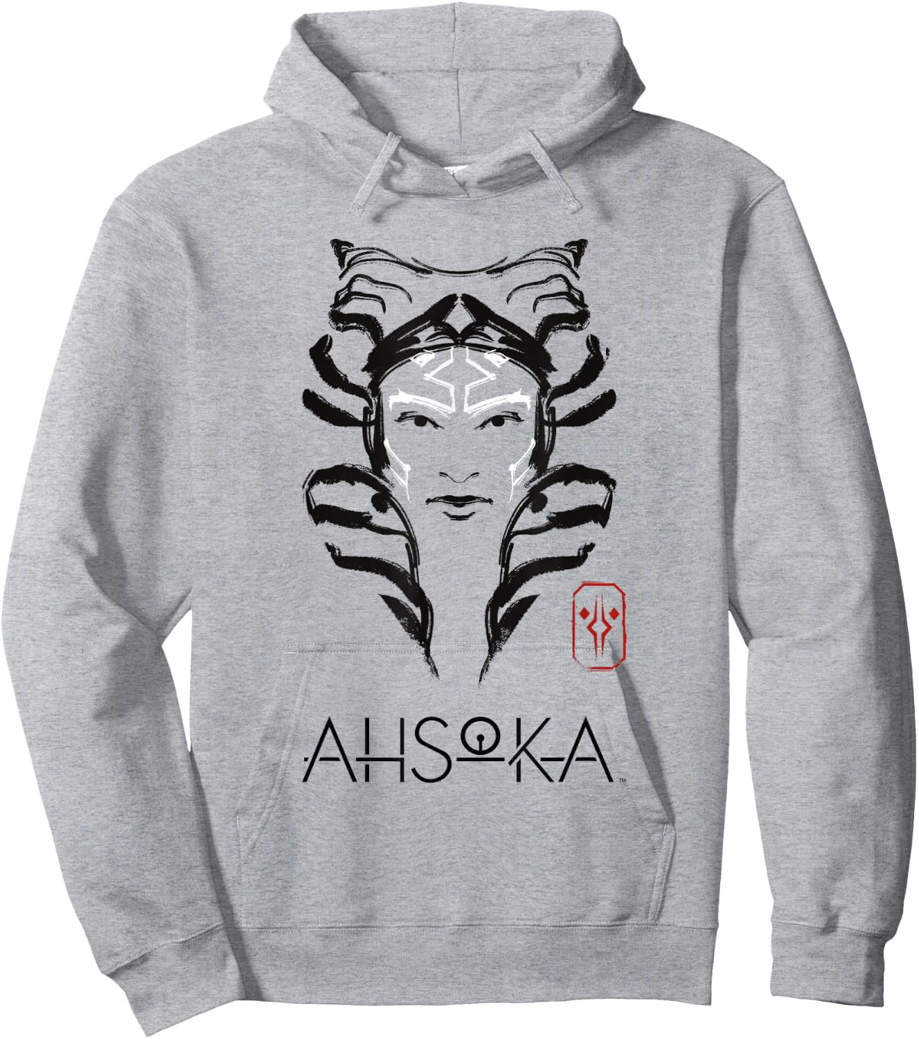Star Wars: Ahsoka Minimalist Face Portrait Hoodie - Hoodie | Ash