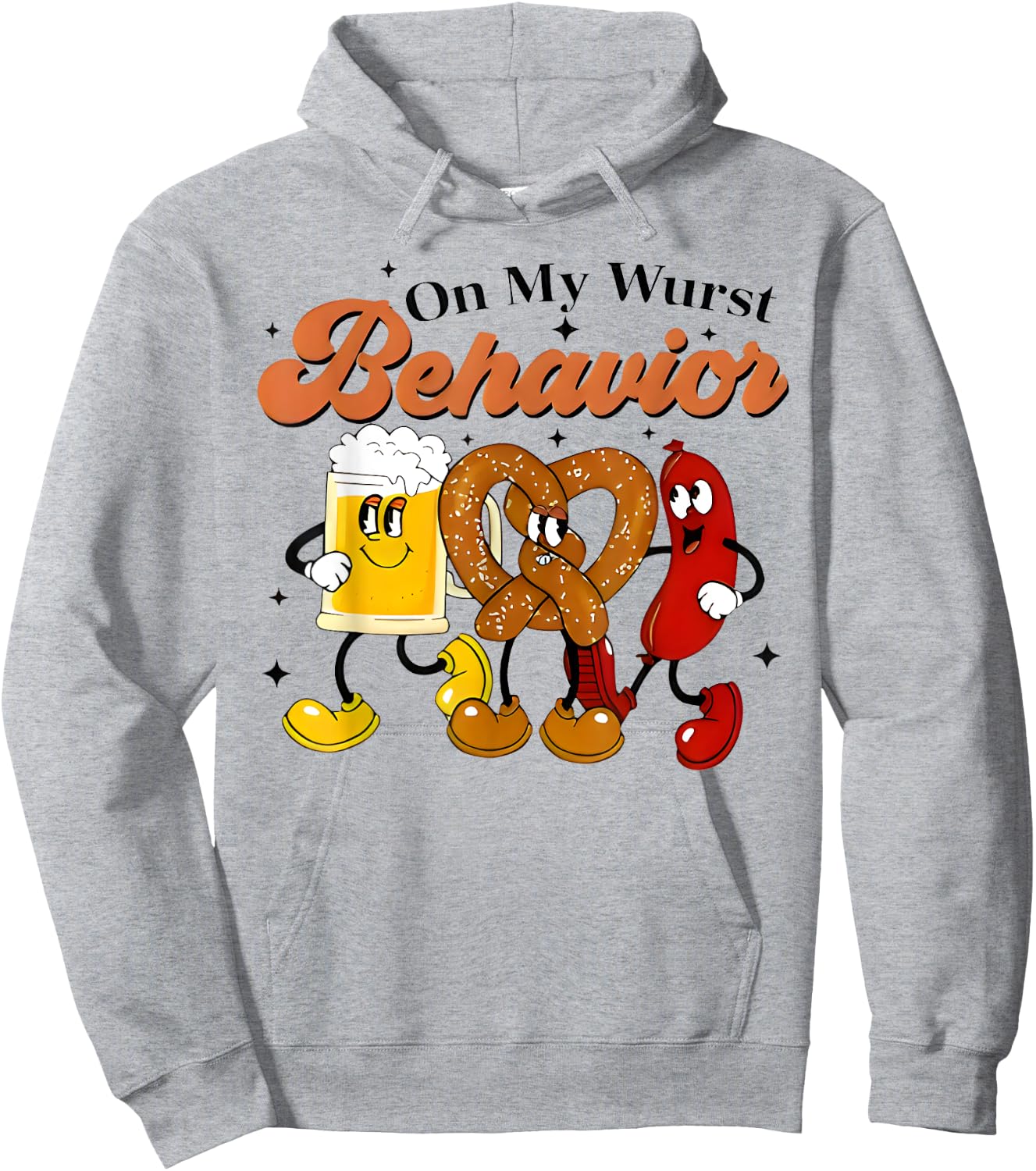 On My Wurst Behavior Funny Bavarian Oktoberfest Hoodie - Hoodie | Ash