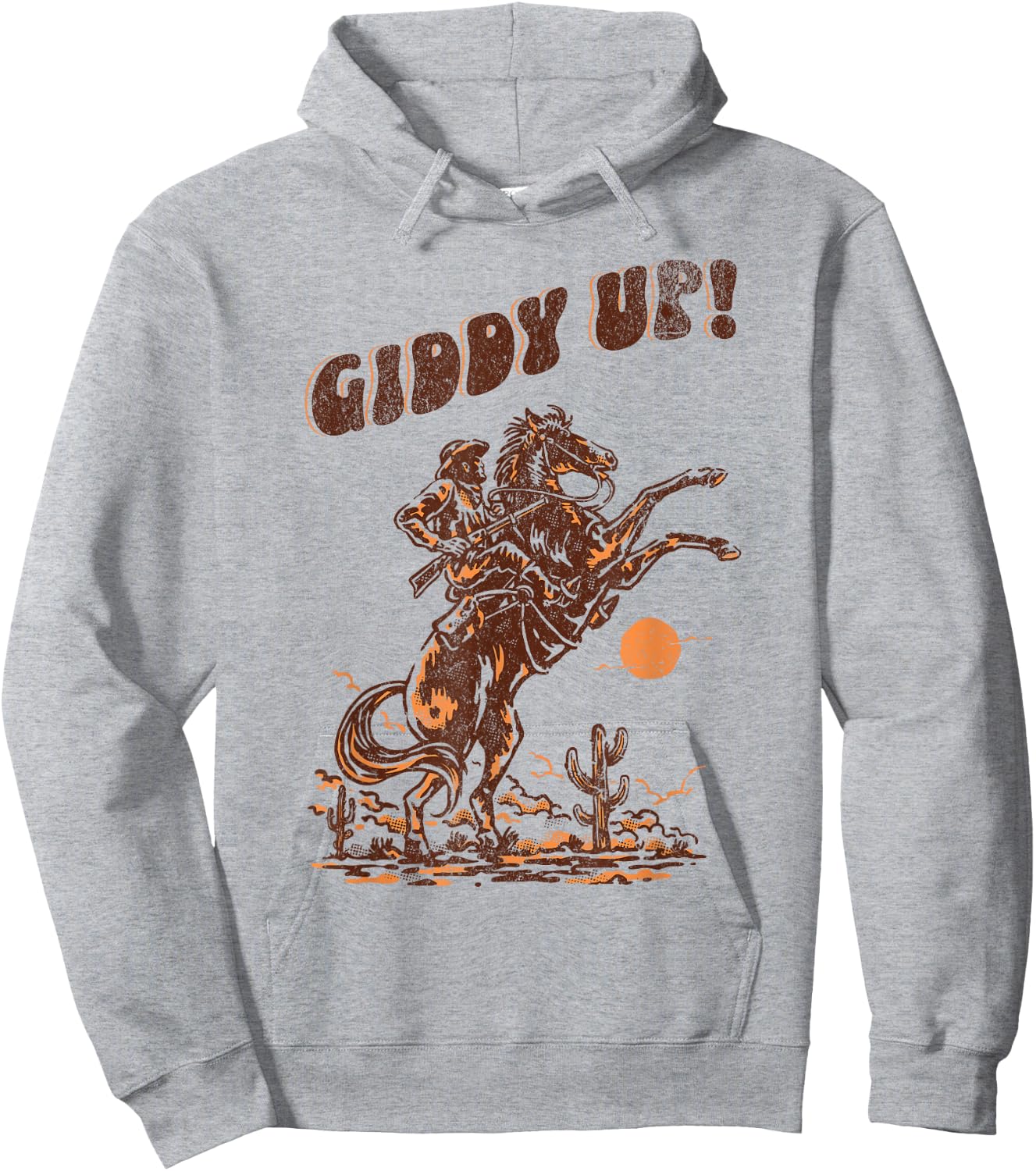 Giddy Up Horse Western Boho Hippie Design Hoodie - Hoodie | Ash
